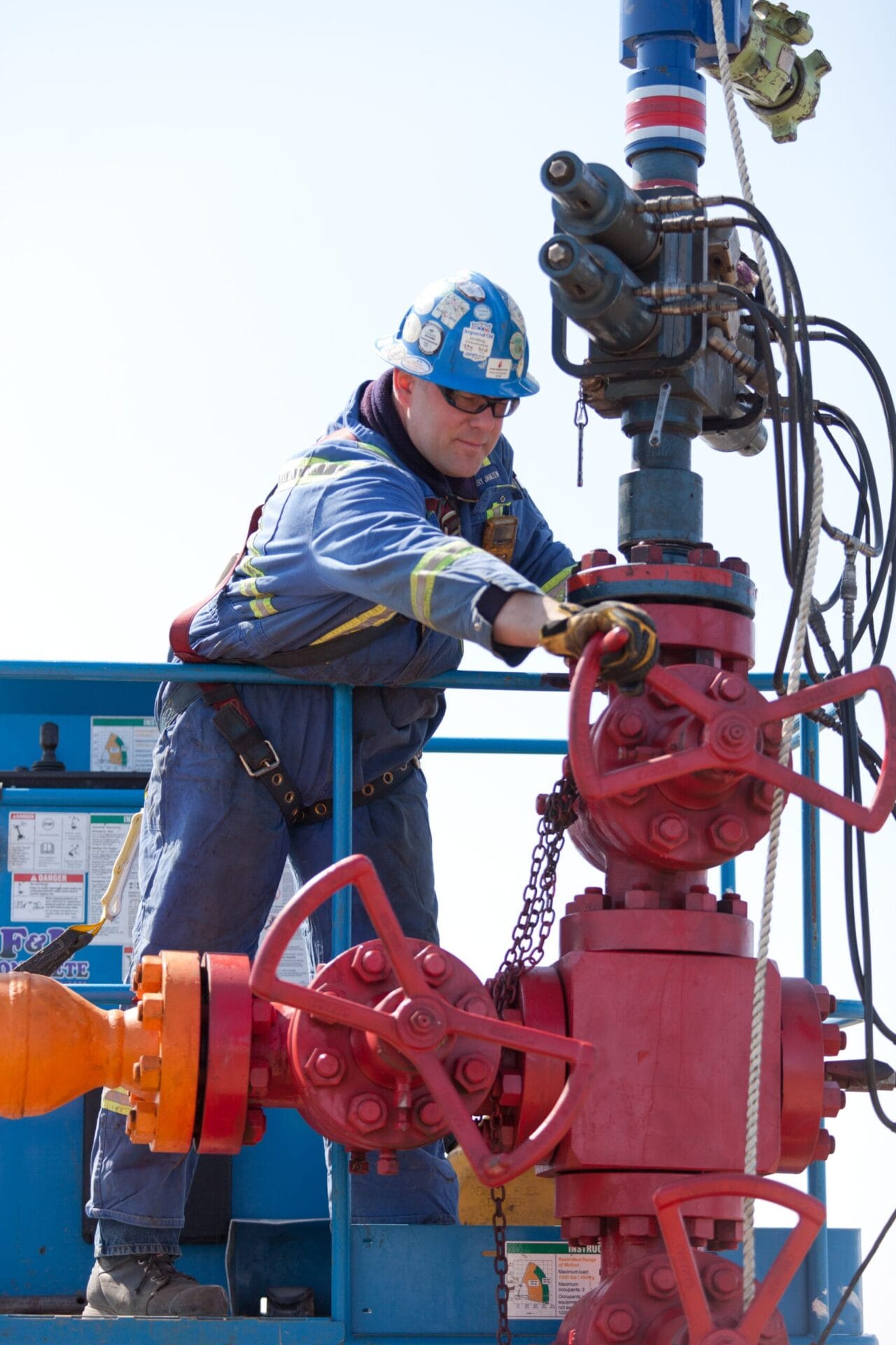 Man working on an oil rig