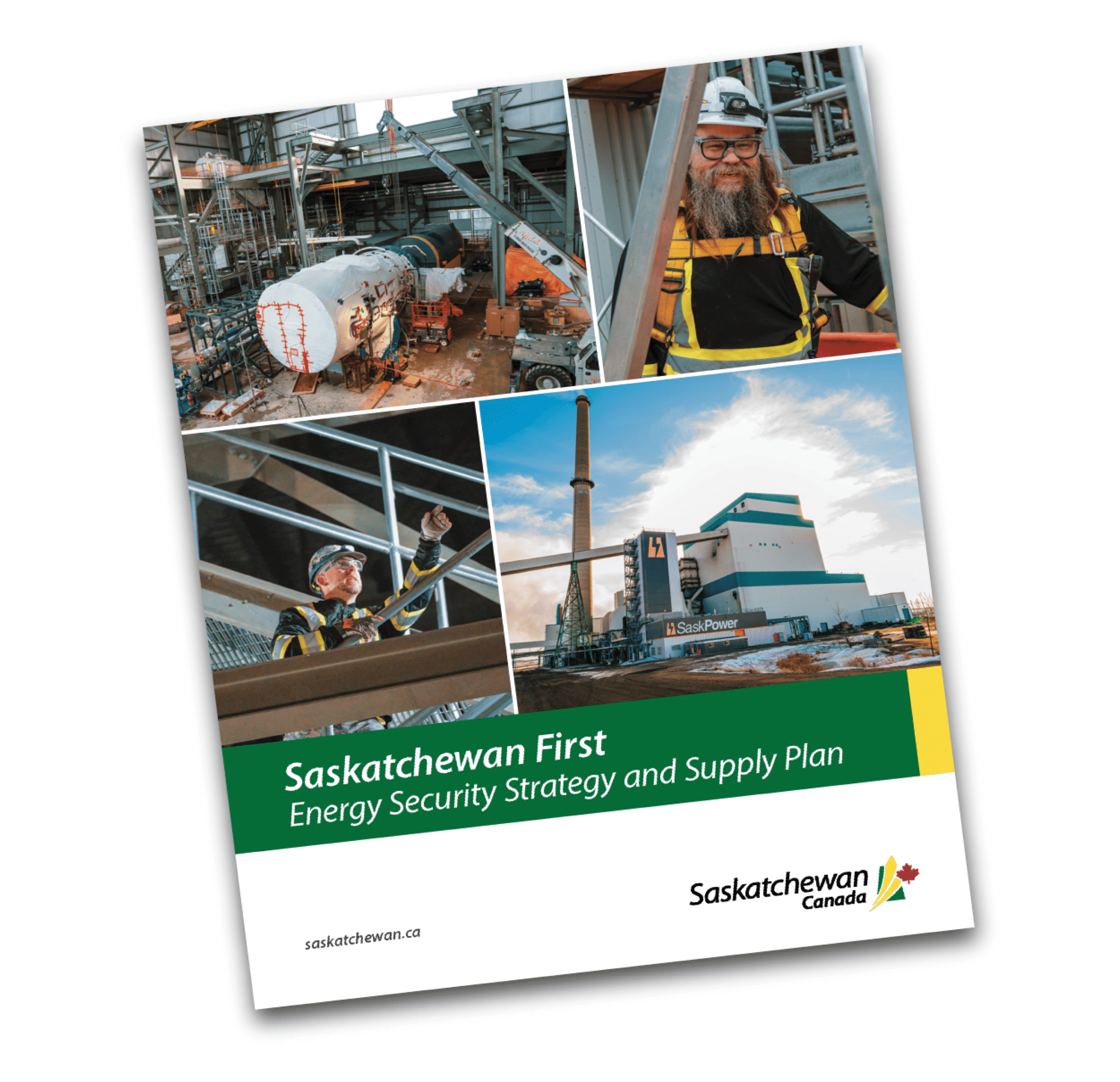 Energy strategy document featuring industrial imagery.